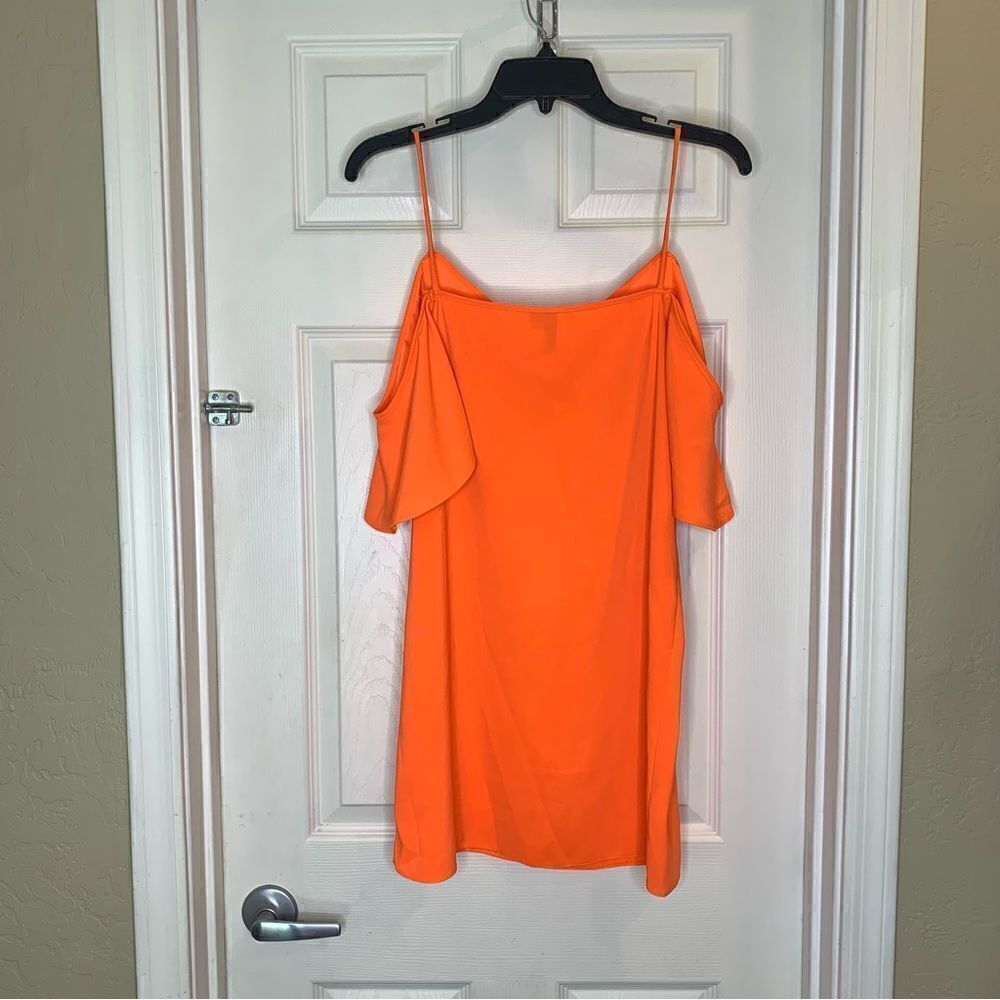 ASOS Cold Shoulder Slip Dress Size 6 Orange - Picture 6 of 12